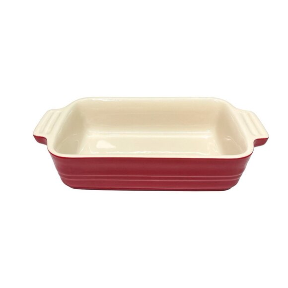 Le Creuset Red Stoneware Rectangle Baking Dish Bakeware Casserole 7"x5” - Picture 1 of 6